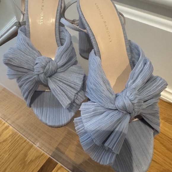 Loeffler Randal Camellia Blue Floral Bow Heel, Size 9B - Picture 7 of 8